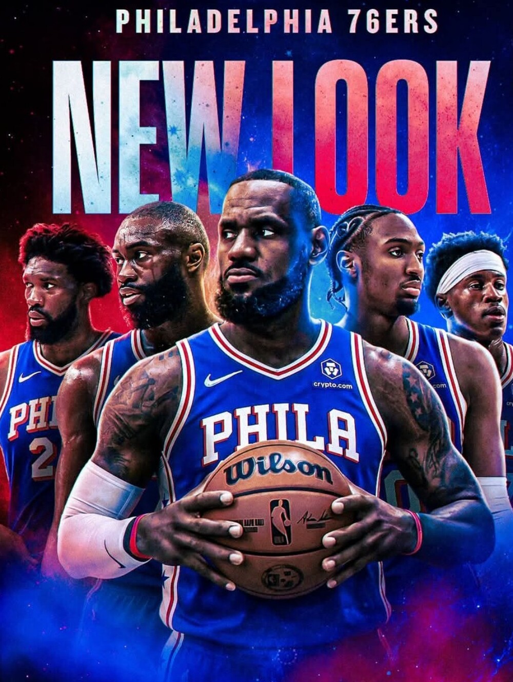 THE NEW LBJ PHILADELPHIA 76ERS 8.5x11 ULTRA GLOSSY ART FULL PAGE CREATED POSTER!
